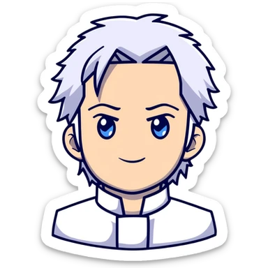 Satoru Gojo with white hair and blue eyes from Jujutsu Kaisen sticker