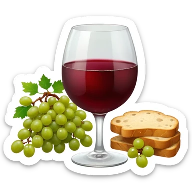 Make me some wine with bread and grapes sticker