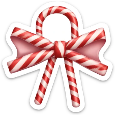 Bow with candy canes sticker