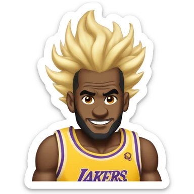 lebron james super saiyan hair sticker
