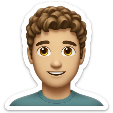 cool salesman with brown hair aged 20 and brown eyes sticker