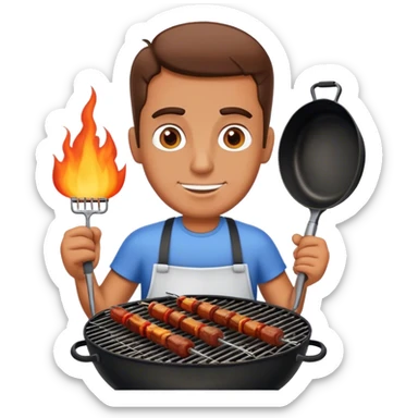 Guy with a bbq pit sticker