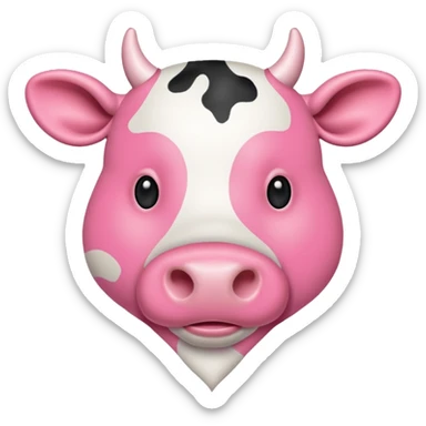 Pink cow spot print heart sticker