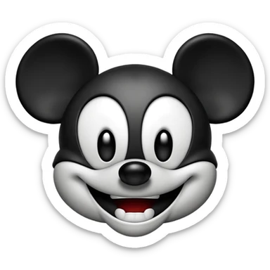 Evil mickey mouse he looks angry and comes Bloom from the eyes. White-black sticker