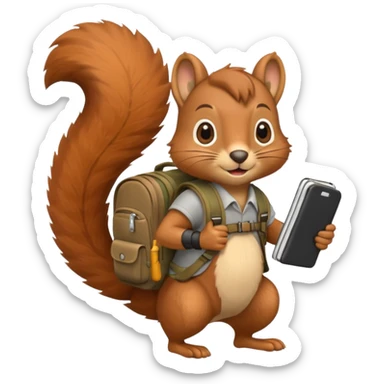 un écureuil campeur sticker