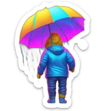 Juicy booty neon sign style man rain sticker