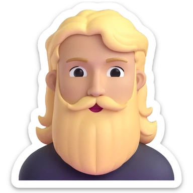 Mr Beast with blonde hair and beard sticker