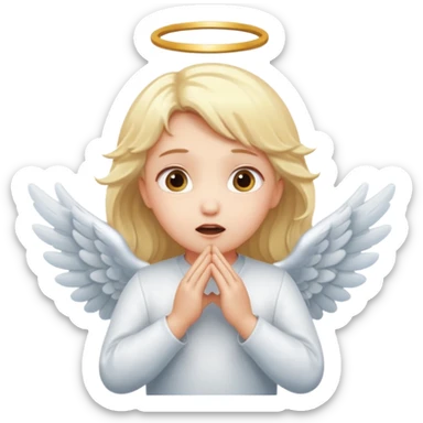 suprised angle, with wings, hands on cheeks sticker