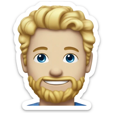 3/4 profile light curl blonde 30yo man blue eyed pale skin sticker