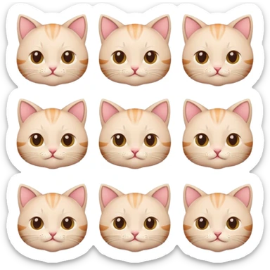 Cute kitty all the emotions sticker