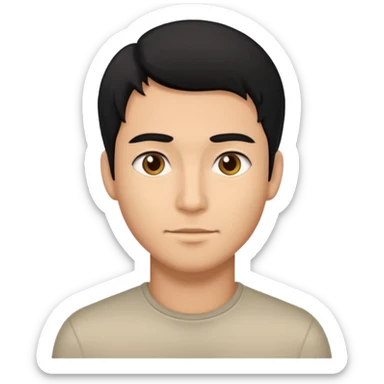 cabelo liso homen sticker