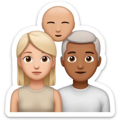 couple with different attachment styles resolving conflict healthily, one giving space while still staying connected, the other communicating calmly with respect for boundaries sticker