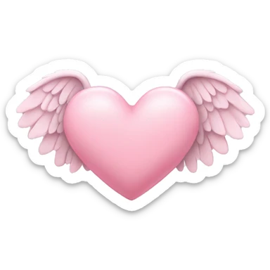 light pink heart with wings sticker