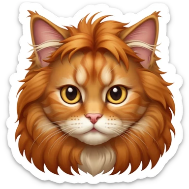 cute and majestic maine coon cat with fluffy mane and fierce expression sticker