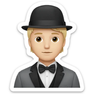 Bow Ties, Coats, and hat, man, modern, blonde man sticker