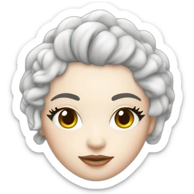 Chica de piel blanca con rizos y pelinegra  sticker