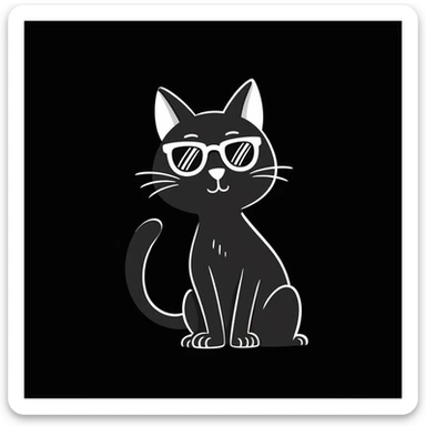 a cat wearing sunglasses sticker