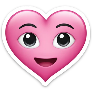 Pink heart with face sticker