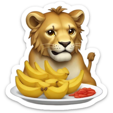 Animal León comiendo papitas a la francesa sticker