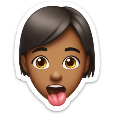 girl poking tounge sticker