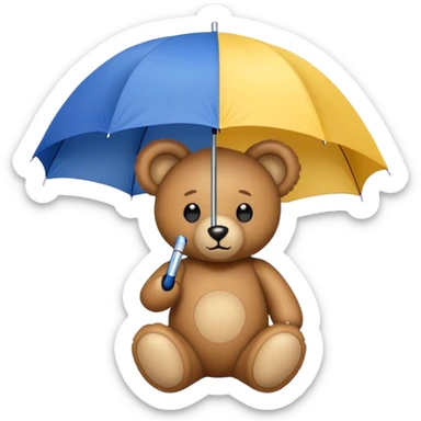 Teddy bear with ambrella sticker