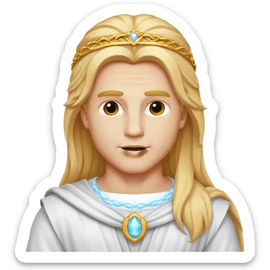 Apollo, God of Light from Gods and Goddesses with long golden blonde hair, white outfit sticker