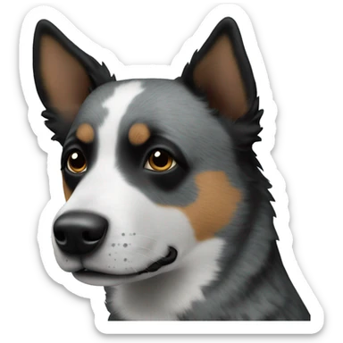 Blue heeler dog with black on one side of the face  sticker