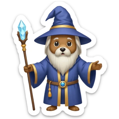 Dog wizard sticker