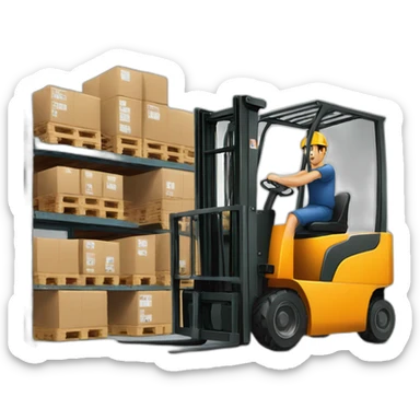 Warehouse-man-forklift sticker