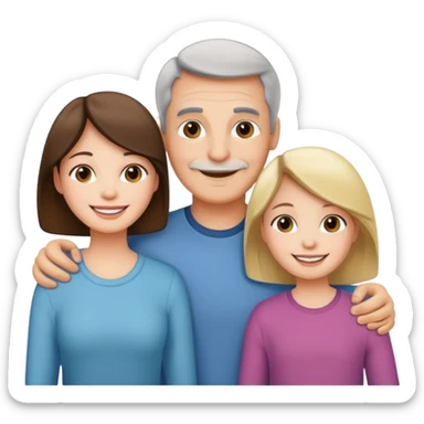 Familia : papá , mamá , hija mayor , hija menor. sticker