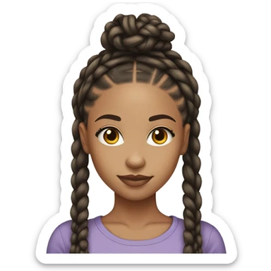 Lightskin girl with box braids  sticker