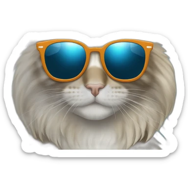 Female maine coon with sunglasses sticker