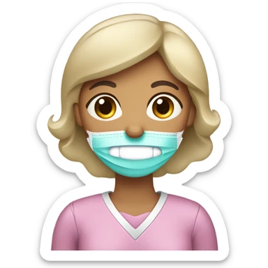 Dentista mujer con cabello negro en una unidad dental  sticker