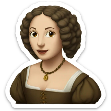 a framed portrait of a Renaissance woman sticker