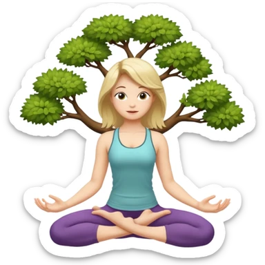 tree yoga poses Girl sticker