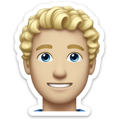 light curl blonde 30yo man blue eyed pale skin sticker
