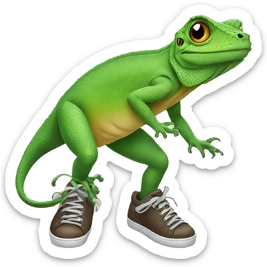 lizard wearing shoes sticker