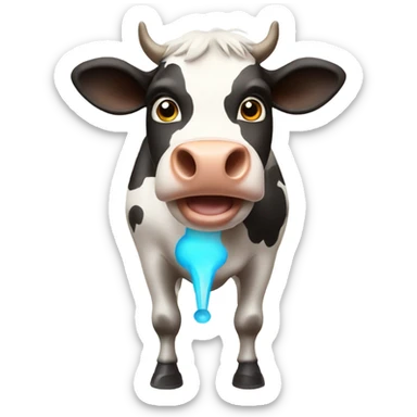 cow releasing gas sticker