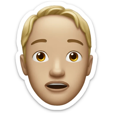 Jaw dropped face sticker