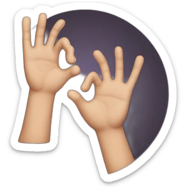 two fingers hand sticker