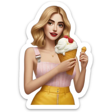 Chiara ferragni con un gelato  sticker