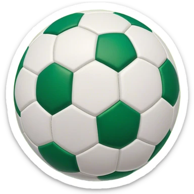 Cinematic Realistic image of a soccer ball with crisply detailed panel textures and precise stitching, set against a vibrant green pitch with dynamic natural lighting that highlights its athletic spirit sticker