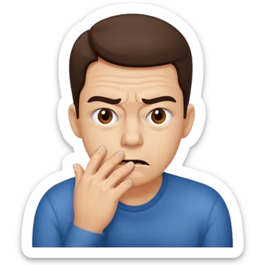 Biting nails. sticker