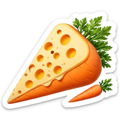 carrot and cheese sticker