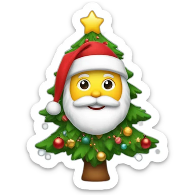Santa on Xmas tree sticker