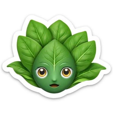 Spinach with eyes without human face sticker