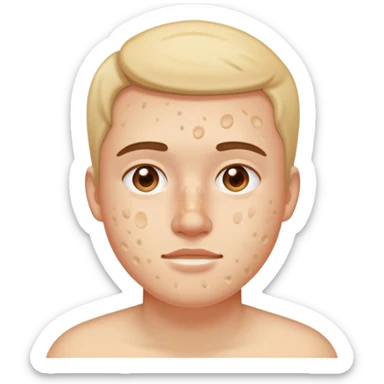 person with acne prone skin and blemishes sticker