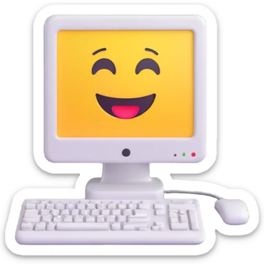 desktop PC, 3D emoji style sticker