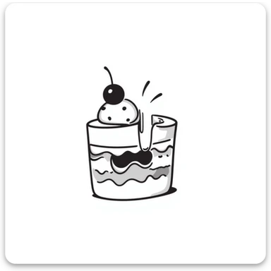 hand-drawn sketch of a cake with a bite taken out of it sticker