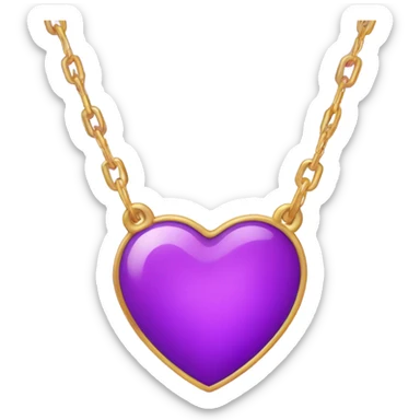 Purple cute heart necklace  sticker